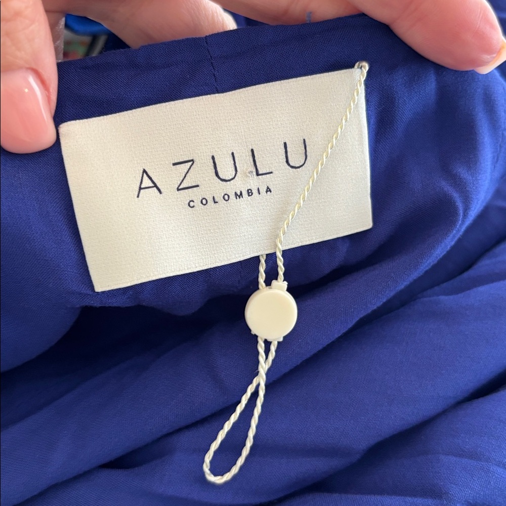 Azulu Cobalt Blue Ruffled wrap maxi Dress, S - Picture 7 of 8